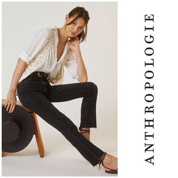 Anthropologie Pilcro The Cigarette Jeans Raw Hem Straight Leg High Rise Size - Picture 1 of 16